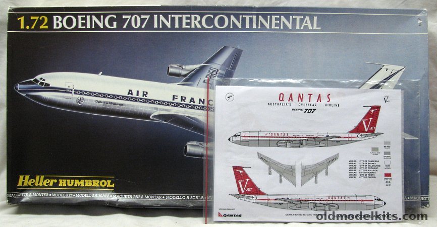 Heller 1/72 Boeing 707-300B Intercontinental - TWA / BOAC / Air France - With Qantas Decals, 80305 plastic model kit